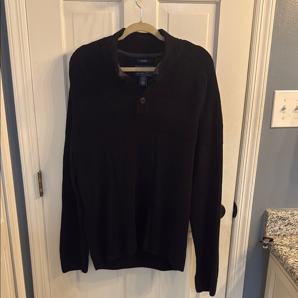 American Rag Black Crewneck Sweater Classic Knit Design